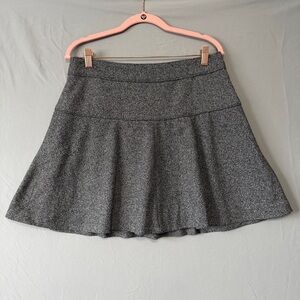 Banana Republic Womens A-line Flared Tweed Mini Skirt 8P Grey Dark Academia READ